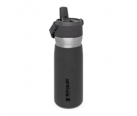 The IceFlow™  Flip Straw Water Bottle  .65L / 22oz - Charcoal